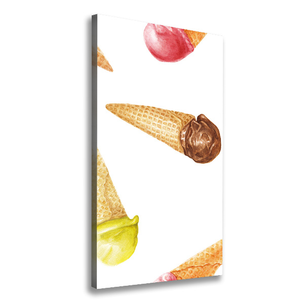 Canvas print Ice cream in waffle