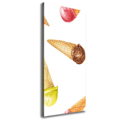 Canvas print Ice cream in waffle