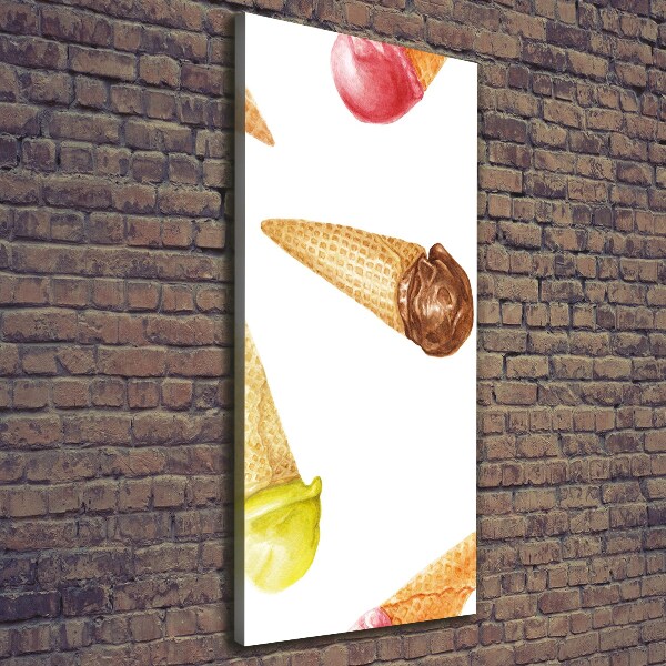 Canvas print Ice cream in waffle