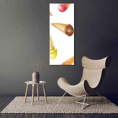 Canvas print Ice cream in waffle