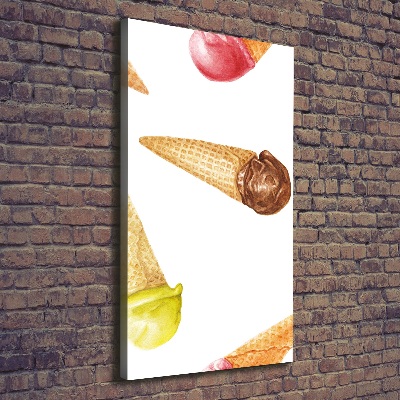 Canvas print Ice cream in waffle