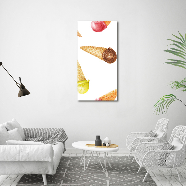 Canvas print Ice cream in waffle