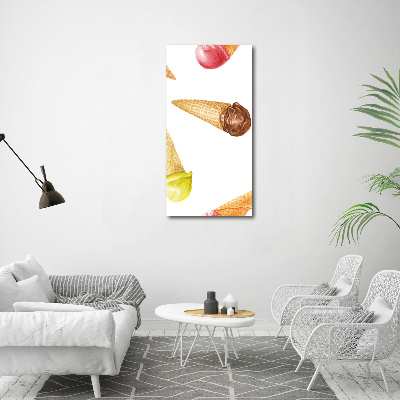 Canvas print Ice cream in waffle