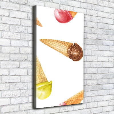 Canvas print Ice cream in waffle