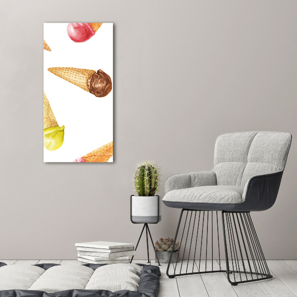 Canvas print Ice cream in waffle