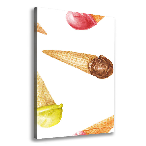 Canvas print Ice cream in waffle