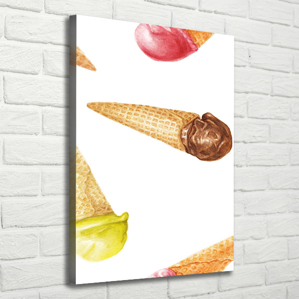 Canvas print Ice cream in waffle