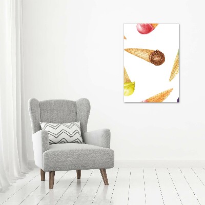 Canvas print Ice cream in waffle