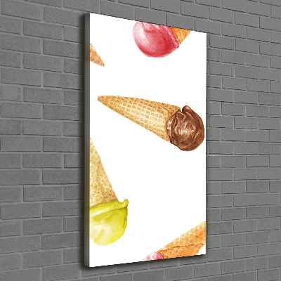 Canvas print Ice cream in waffle