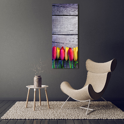 Wall canvas art Colorful tulips