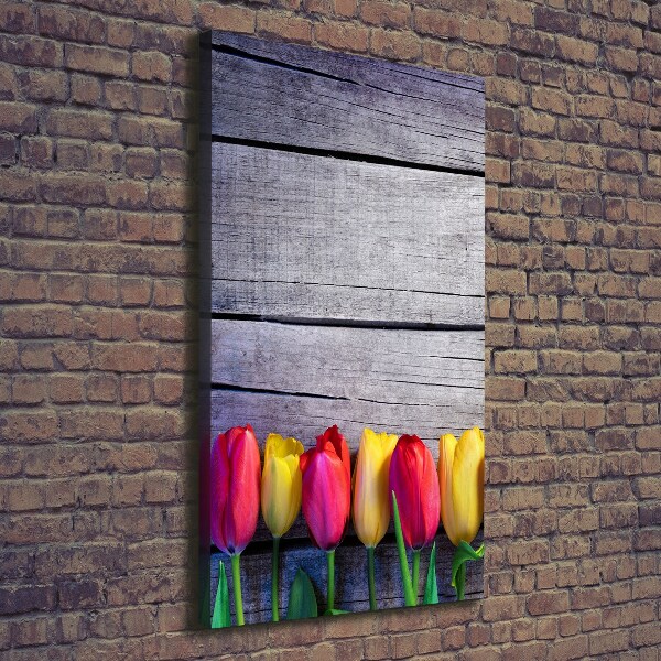 Wall canvas art Colorful tulips