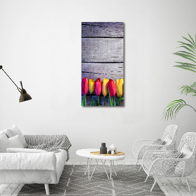 Wall canvas art Colorful tulips