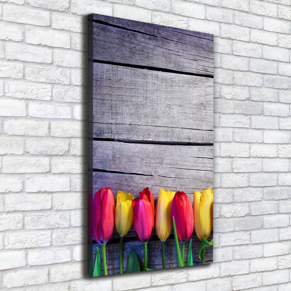 Wall canvas art Colorful tulips