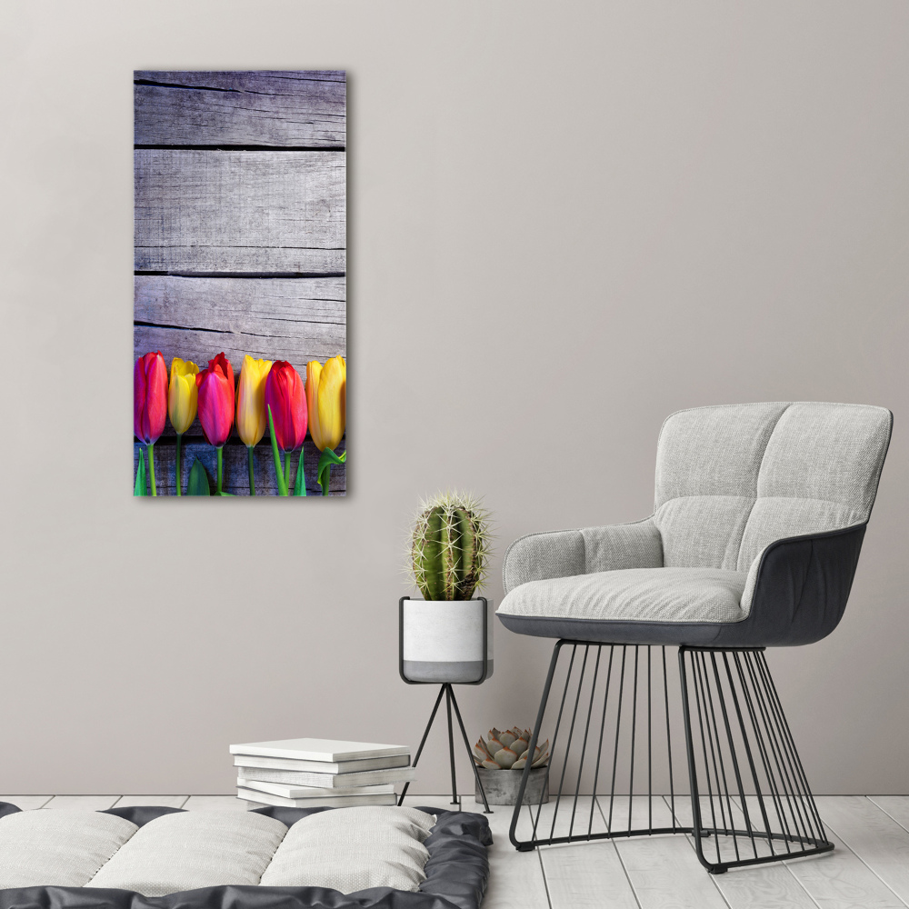 Wall canvas art Colorful tulips