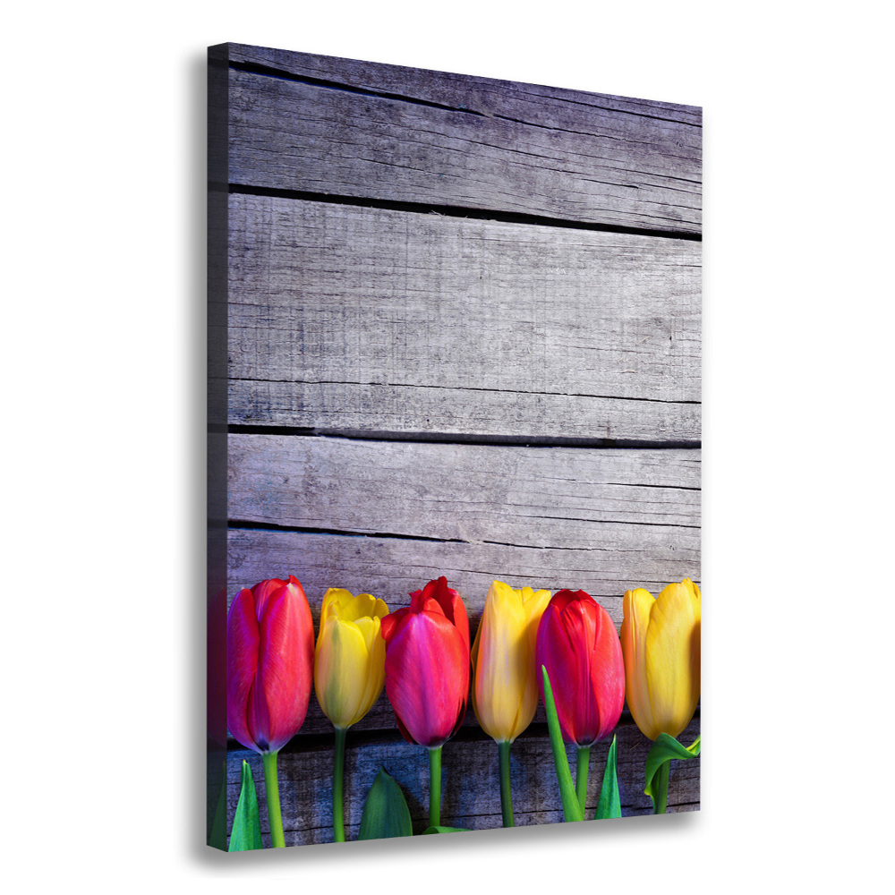 Wall canvas art Colorful tulips