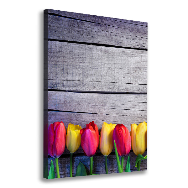 Wall canvas art Colorful tulips