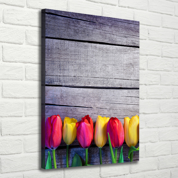 Wall canvas art Colorful tulips