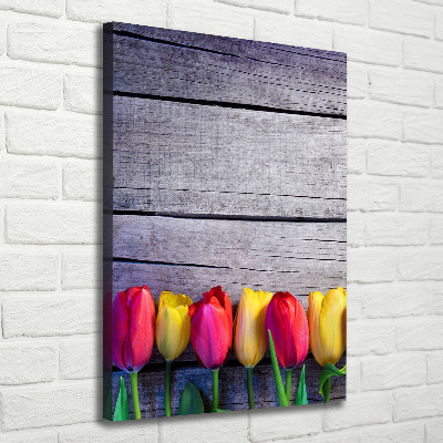 Wall canvas art Colorful tulips