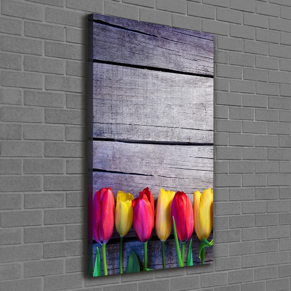 Wall canvas art Colorful tulips