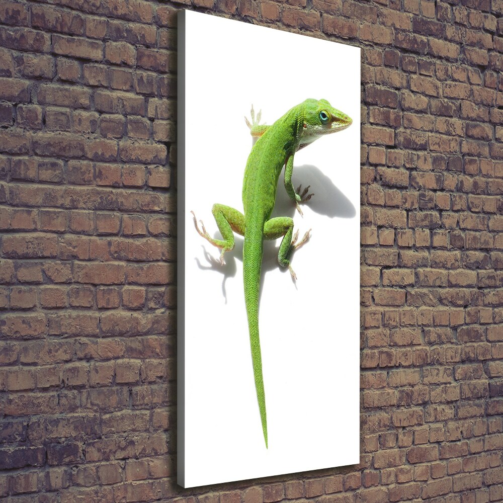 Large canvas wall art Green lizard