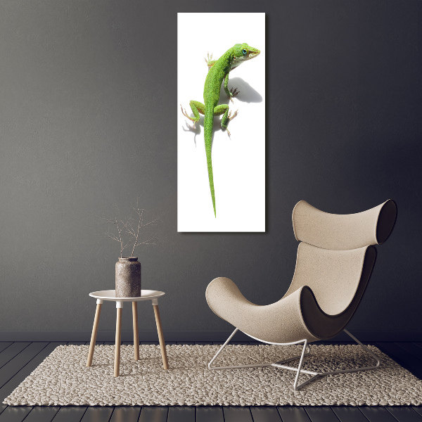 Large canvas wall art Green lizard