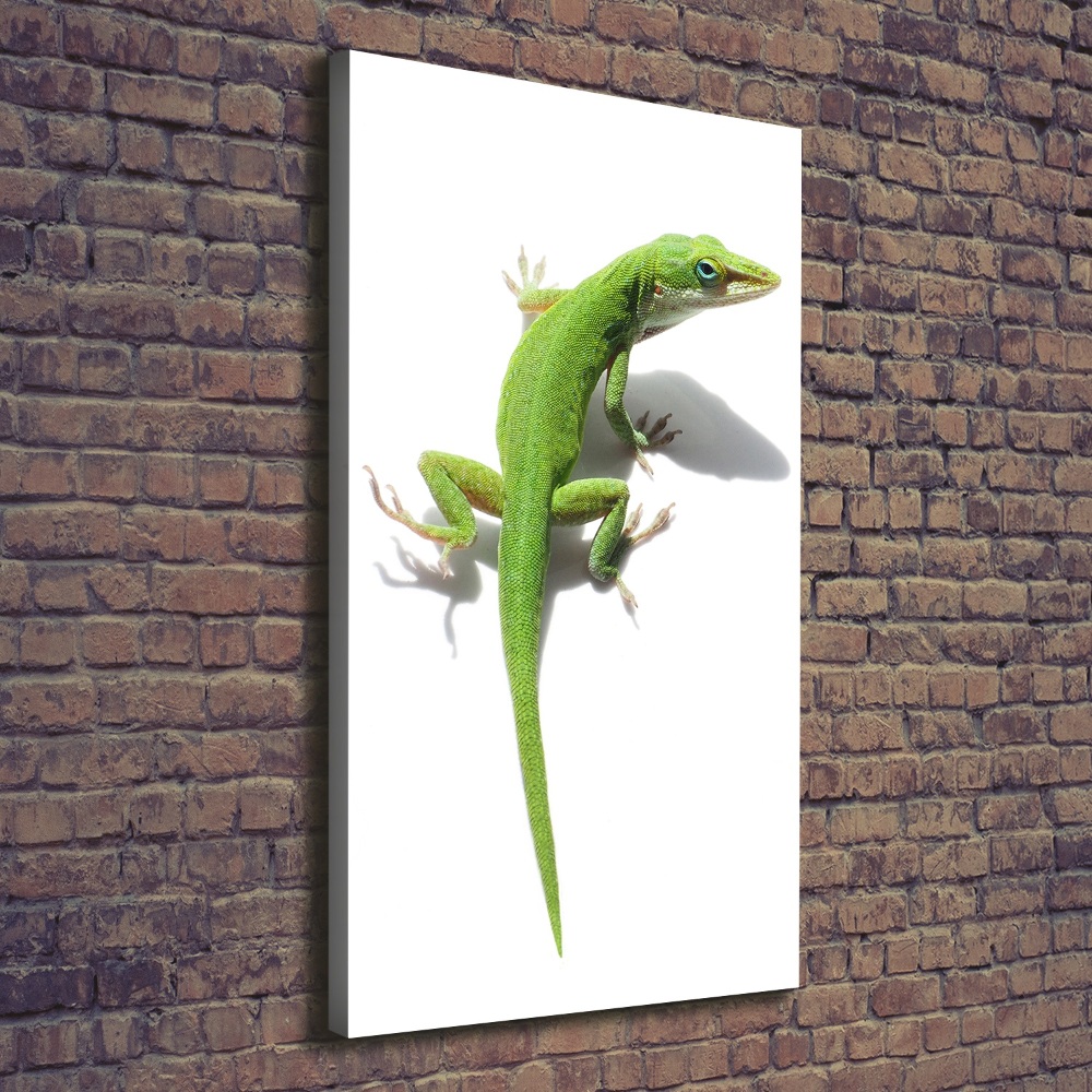 Large canvas wall art Green lizard