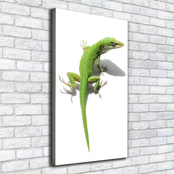 Large canvas wall art Green lizard