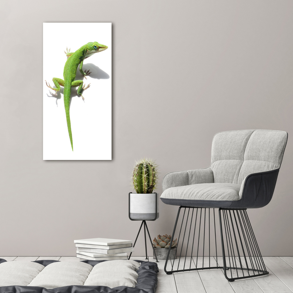 Large canvas wall art Green lizard