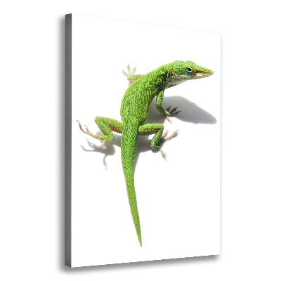 Large canvas wall art Green lizard