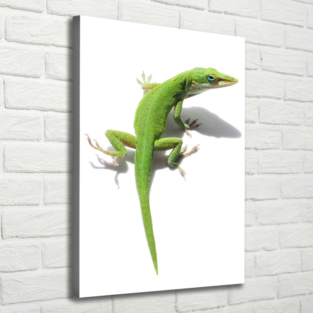 Large canvas wall art Green lizard