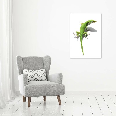 Large canvas wall art Green lizard