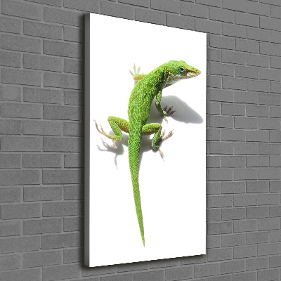 Large canvas wall art Green lizard