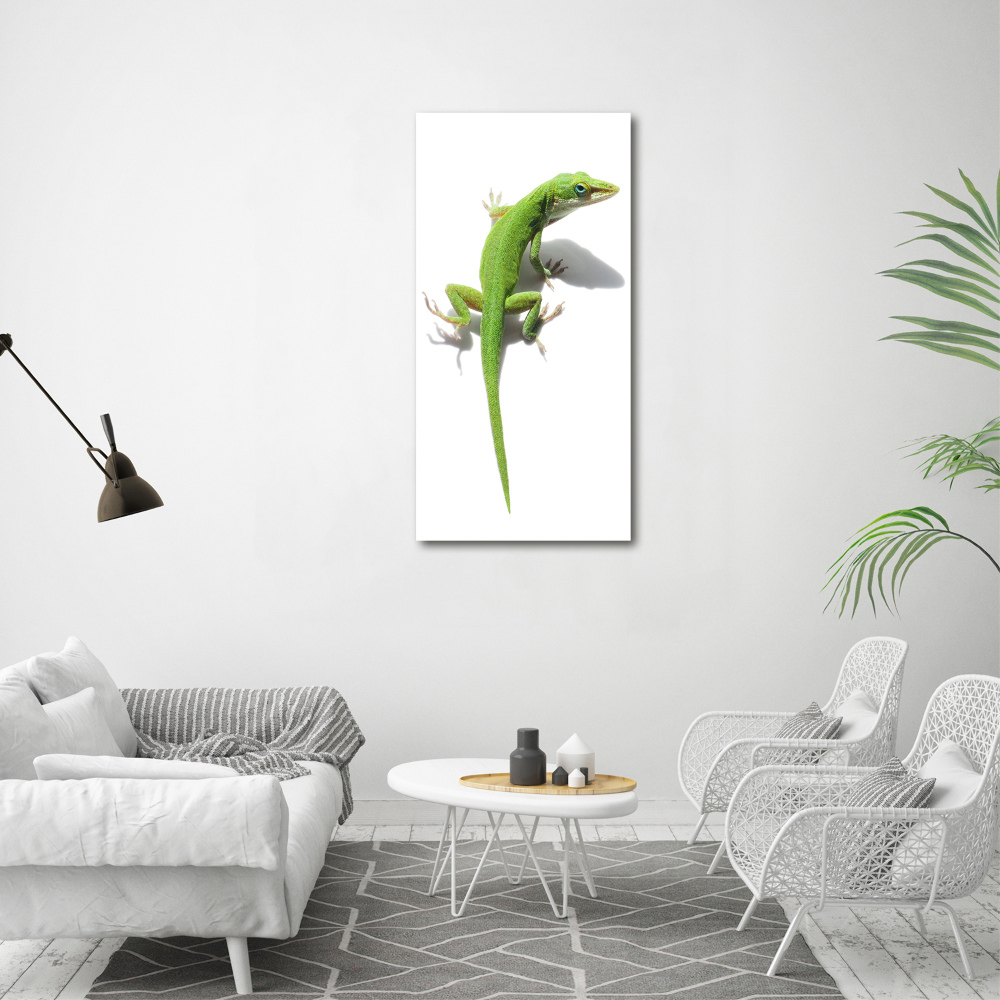 Large canvas wall art Green lizard