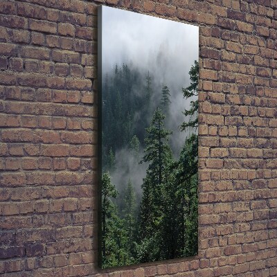 Large canvas wall art Fog over the forest