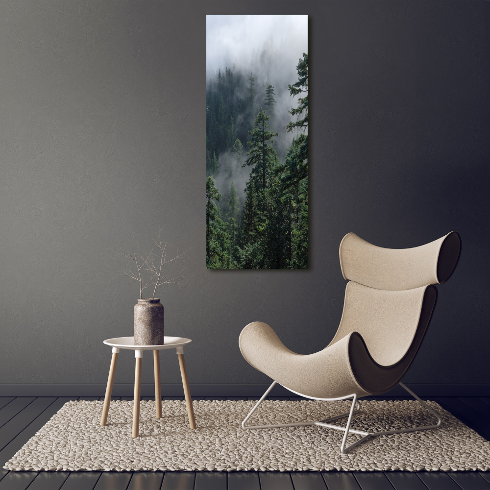 Large canvas wall art Fog over the forest