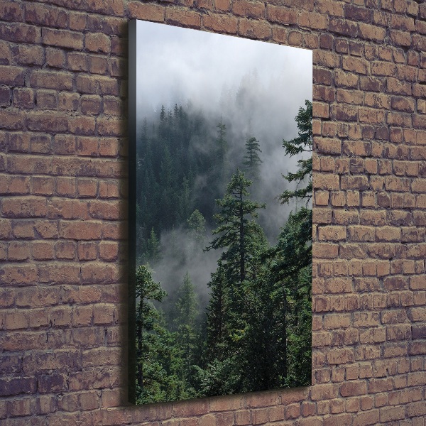 Large canvas wall art Fog over the forest