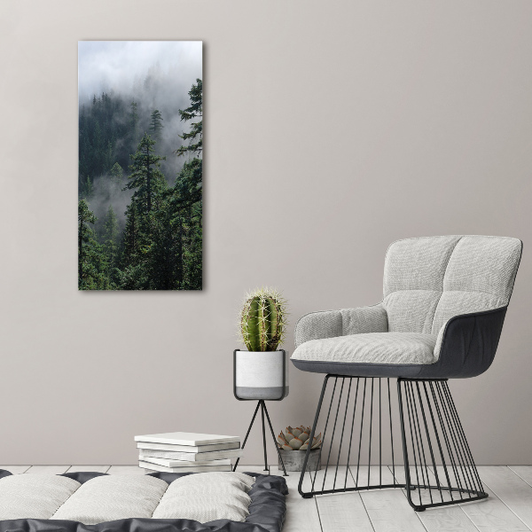 Large canvas wall art Fog over the forest