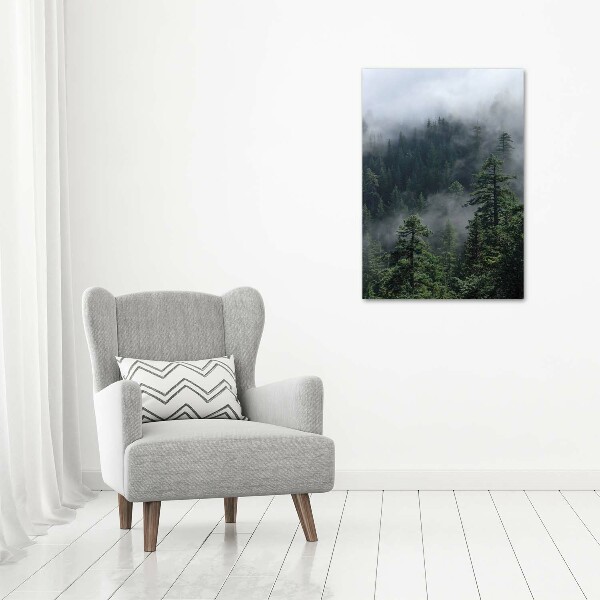 Large canvas wall art Fog over the forest