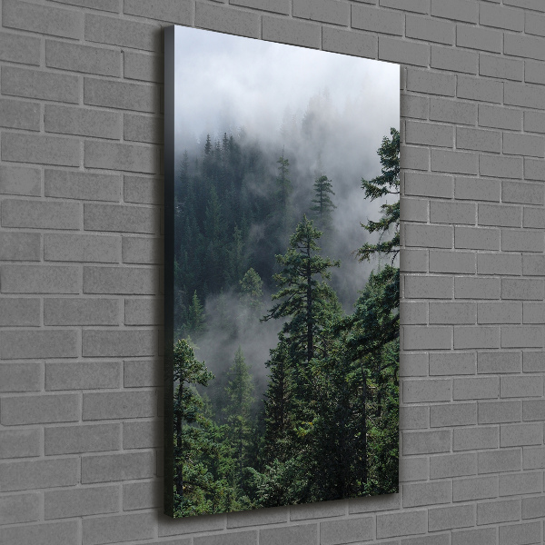 Large canvas wall art Fog over the forest