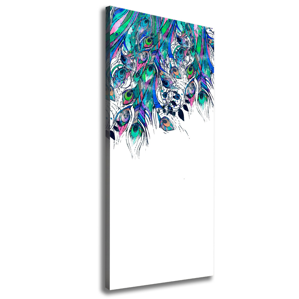 Canvas wall art Peacock feathers