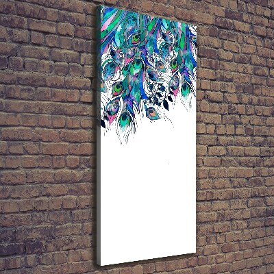 Canvas wall art Peacock feathers