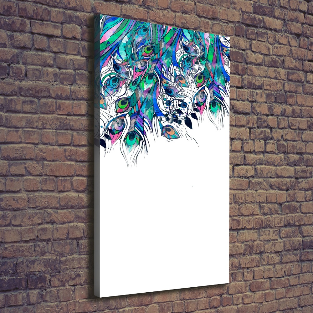 Canvas wall art Peacock feathers