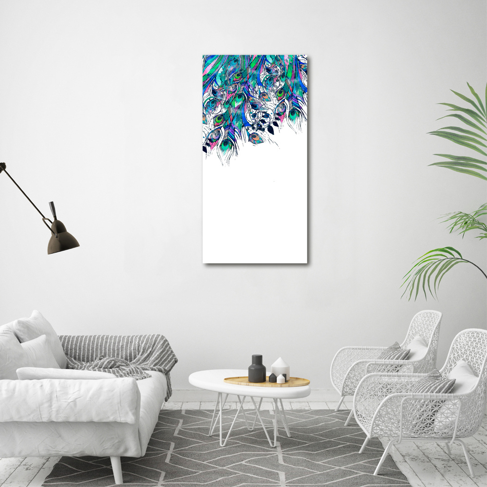 Canvas wall art Peacock feathers