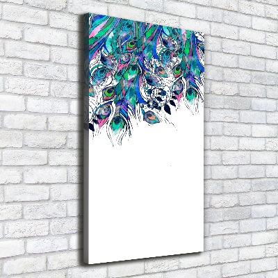 Canvas wall art Peacock feathers