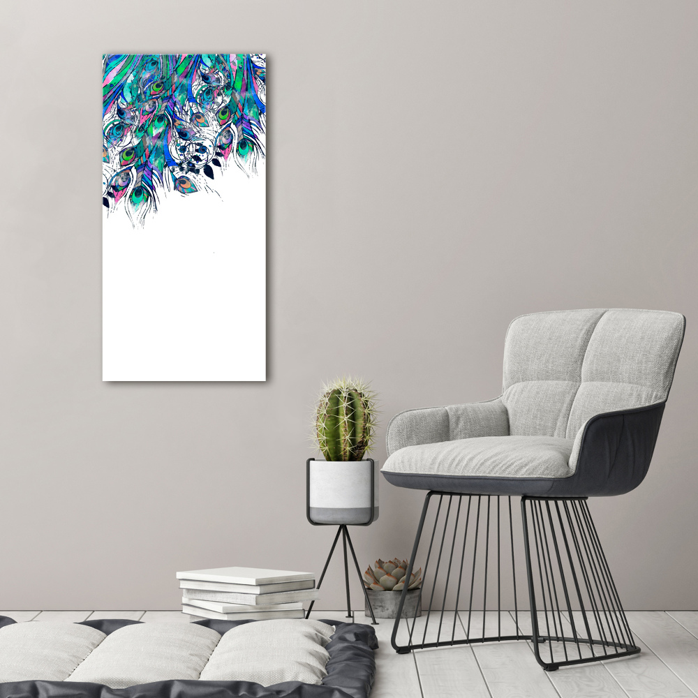 Canvas wall art Peacock feathers