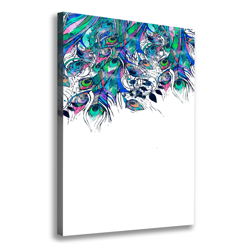 Canvas wall art Peacock feathers