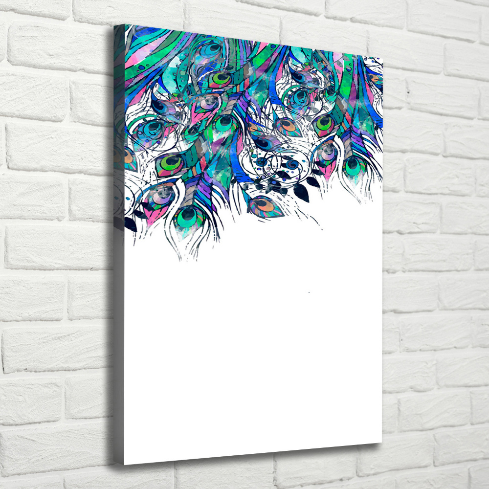 Canvas wall art Peacock feathers