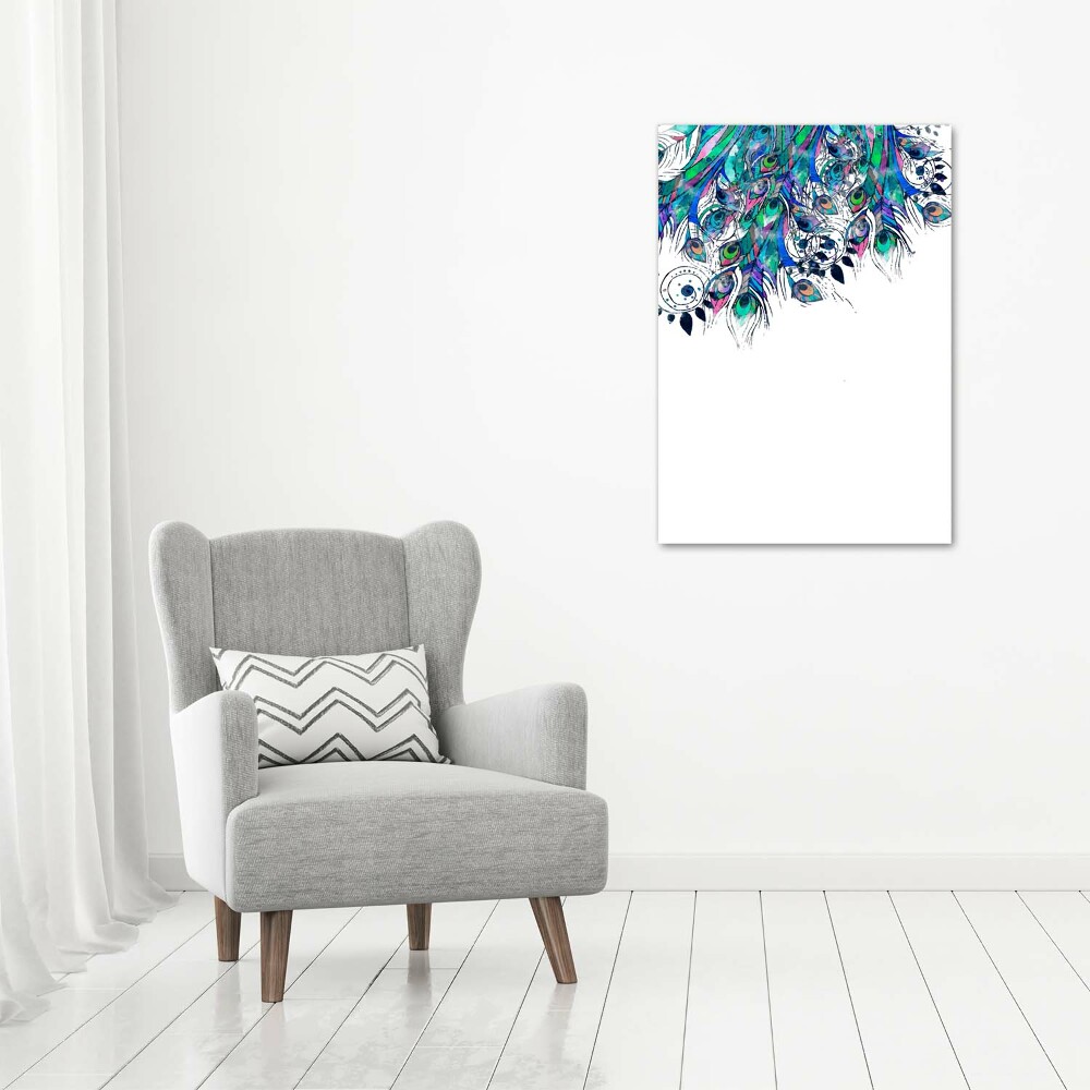 Canvas wall art Peacock feathers