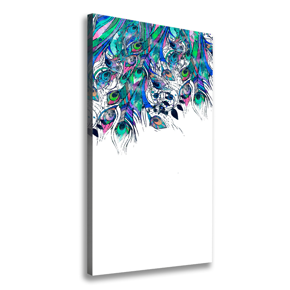 Canvas wall art Peacock feathers