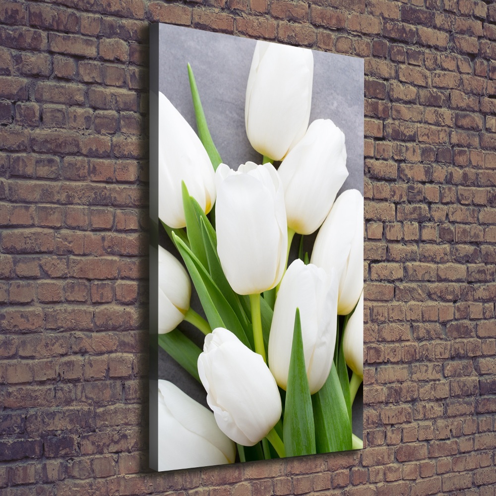 Canvas wall art White tulips